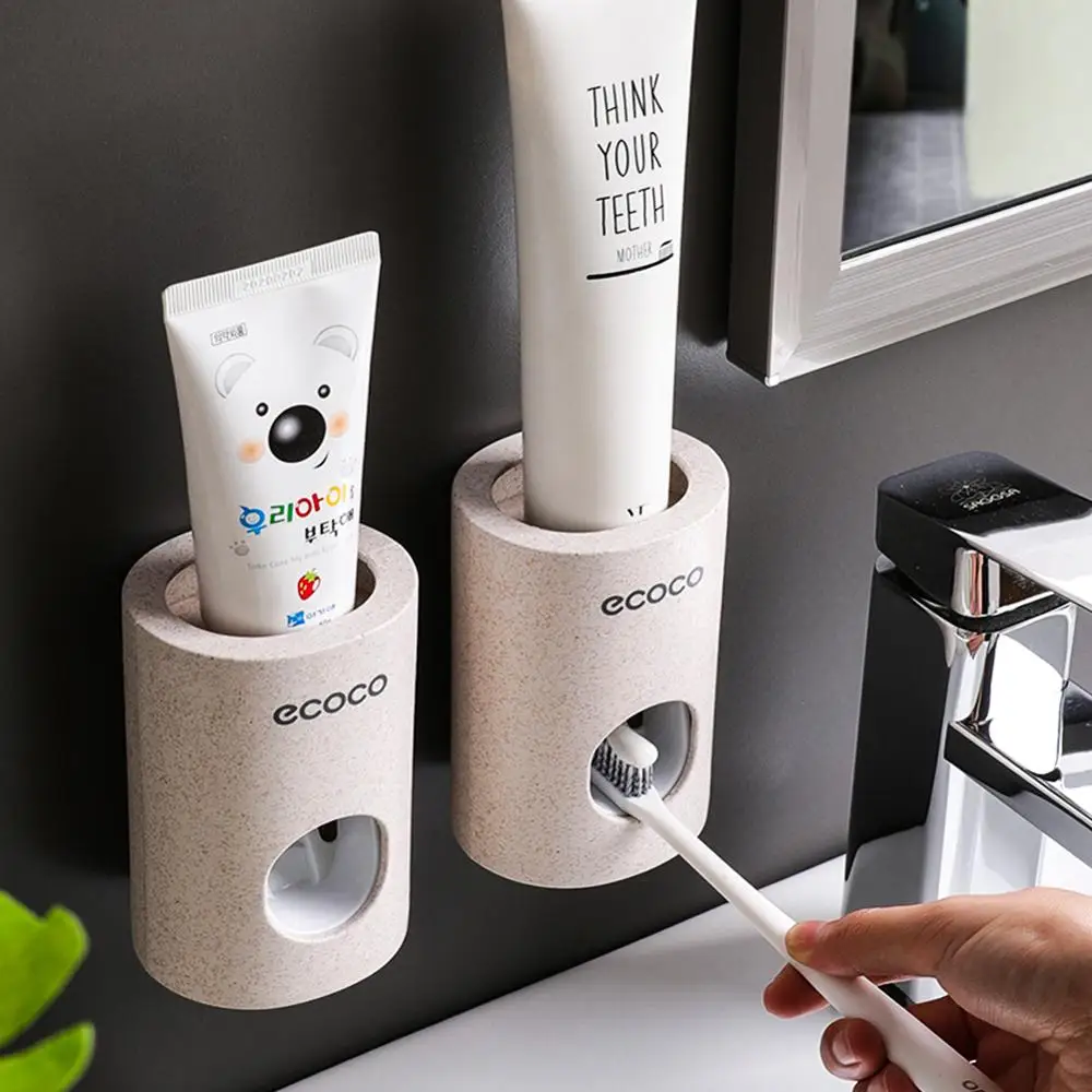 

Automatic Toothpaste Dispenser Dust-proof Toothbrush Holder Toothbrush Wall Mount Rack Bathroom Accessories Set