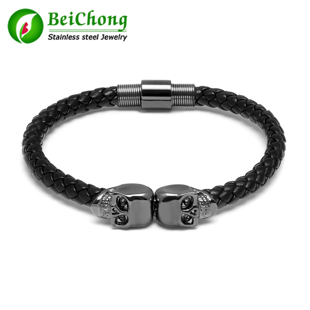 Браслет BC GUN Black Twin North браслет из натуральной кожи нержавеющей стали с Northskull