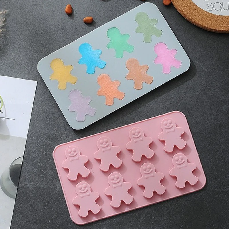 8 даже Пряничный человечек силиконовая форма пищевая класс экологически чистые