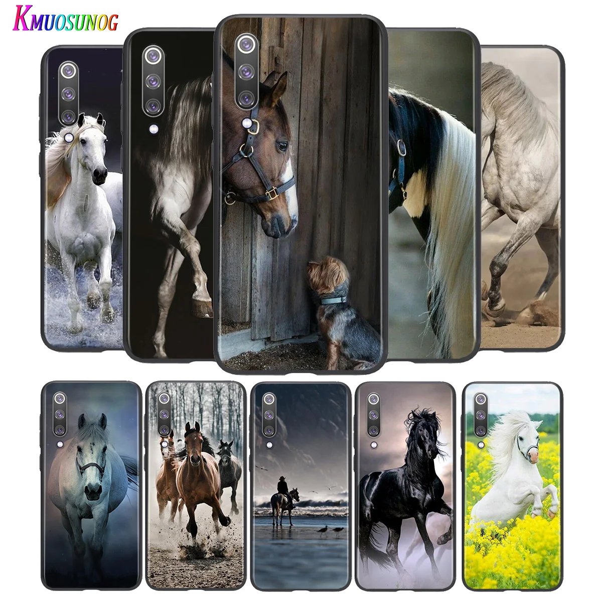 Яркий черный чехол Hot Horse Animal для Xiaomi Mi Poco M2 Note 10 9 8 Pro Play Mix 3 F1 Lite 5G телефона|Бамперы| |