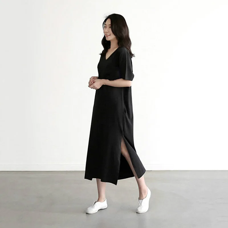 Женское летнее платье цвета хаки с v образным вырезом и коротким рукавом из