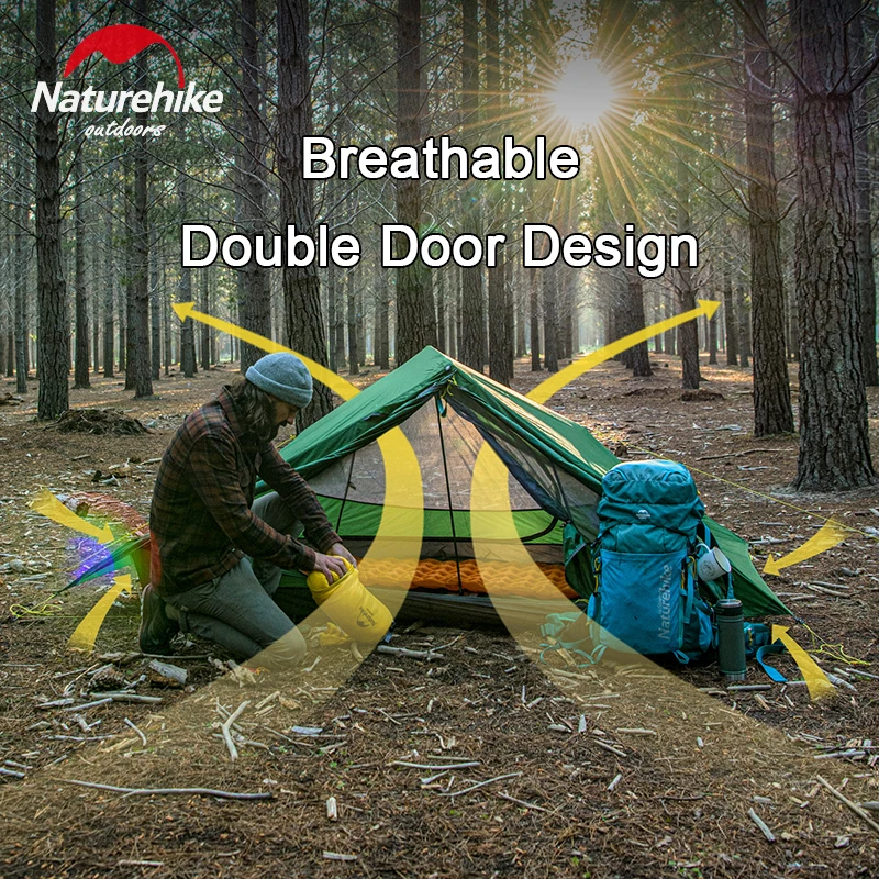 Naturehike Новая сила UL2 палатка 2 человек для внешнего использования двойная дверь