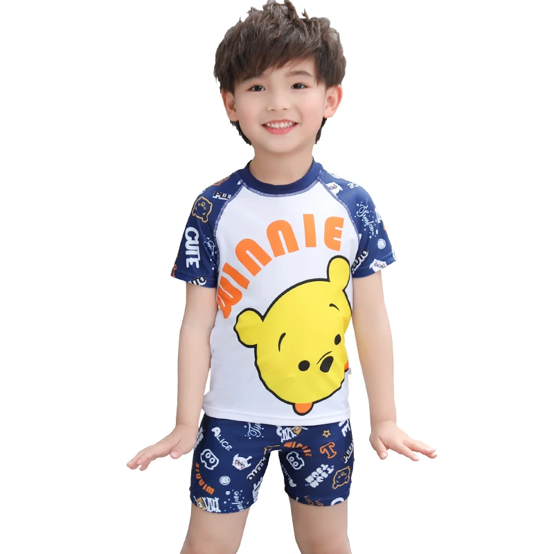 

Authentic Disney Children's Swimsuit Boys Split Sunscreen Quick-drying Swimsuit Cartoon Winnie The Pooh Swimsuit