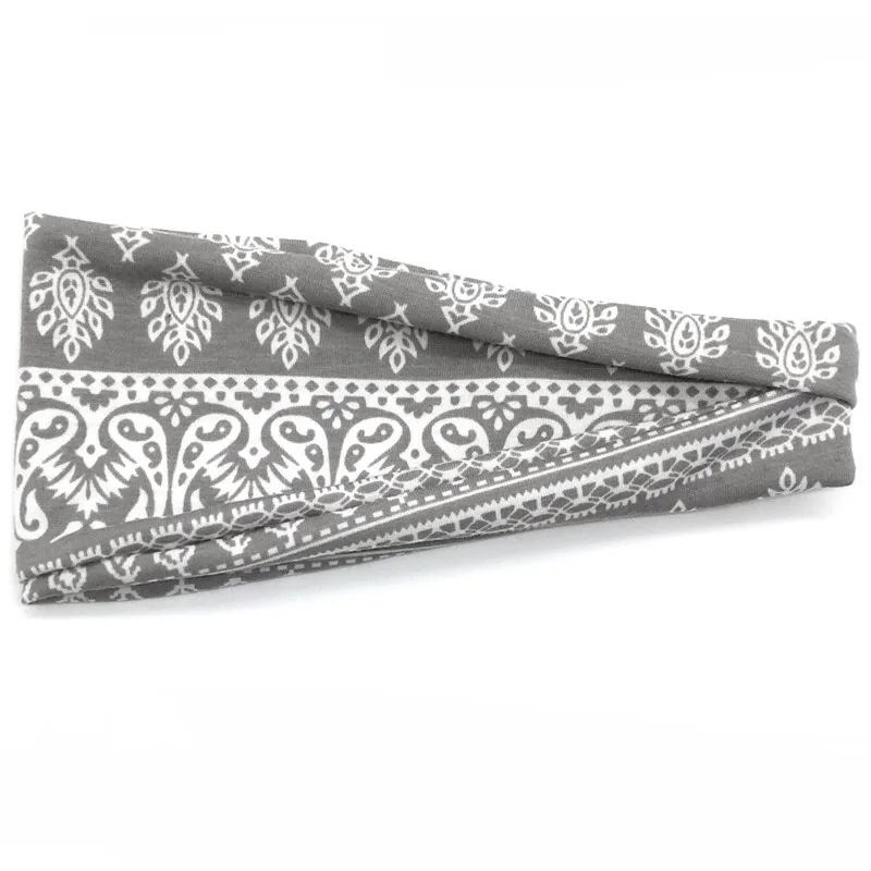 Женская широкая эластичная спортивная повязка на голову нескользящая Мягкая с