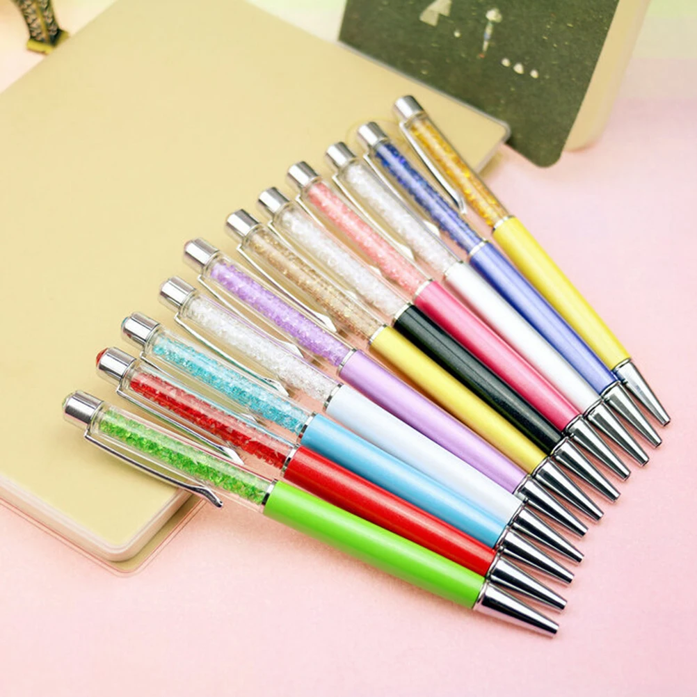 Металлические фирменные шариковые ручки с верхним блестящим алмазным