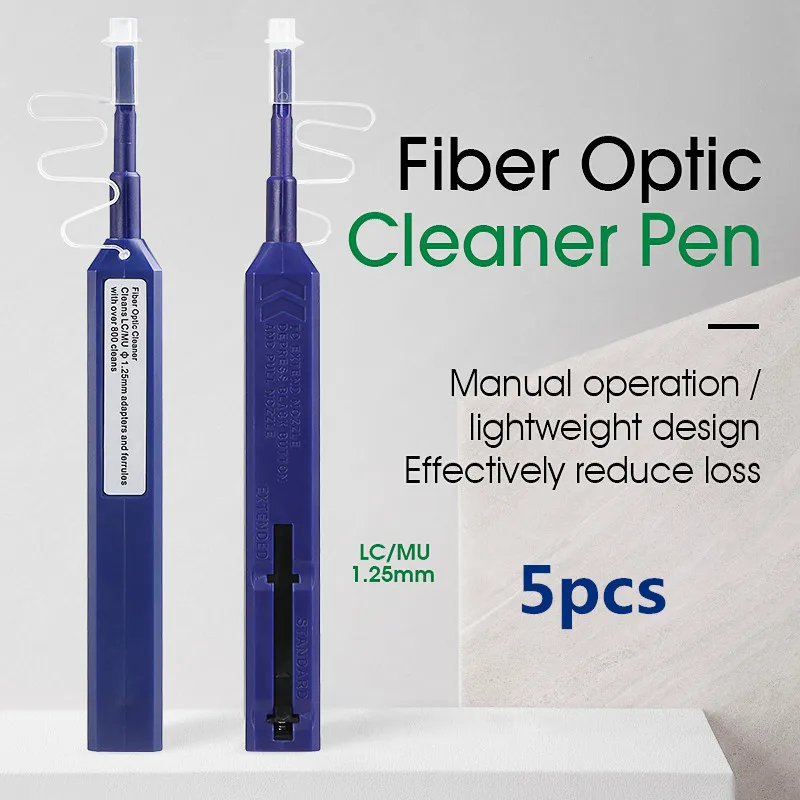 

2-5pcs/lot 1.25mm(LC/MU)One Touch Cleaning Tool 2.5mm(SC/ST/FC/E2000) FTTH Fiber Optic Cleaner Pen Cleaning Number of 800 Times