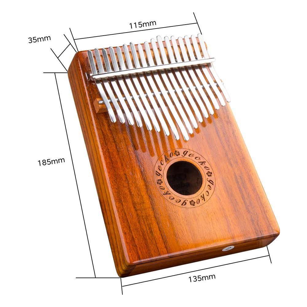 GECKO Kalimba 17 клавиш из акации (KOA) пианино для большого пальца и EVA