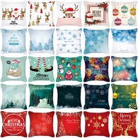 45x45cm pillow case merry christmas 2021 decor for home christmas 2021 ornaments cushion cover new year 2022 xmas gift