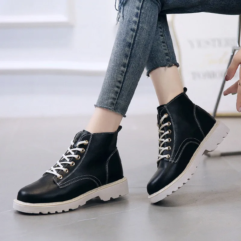 Новинка 2020 года Зимние белые ботинки Doc Martens Женские модные ботильоны на