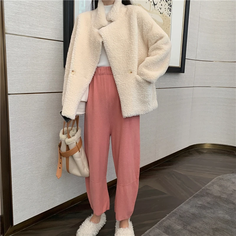 RICININA Женская куртка 2020 высокая горловина длинный рукав твердая шерсть женские