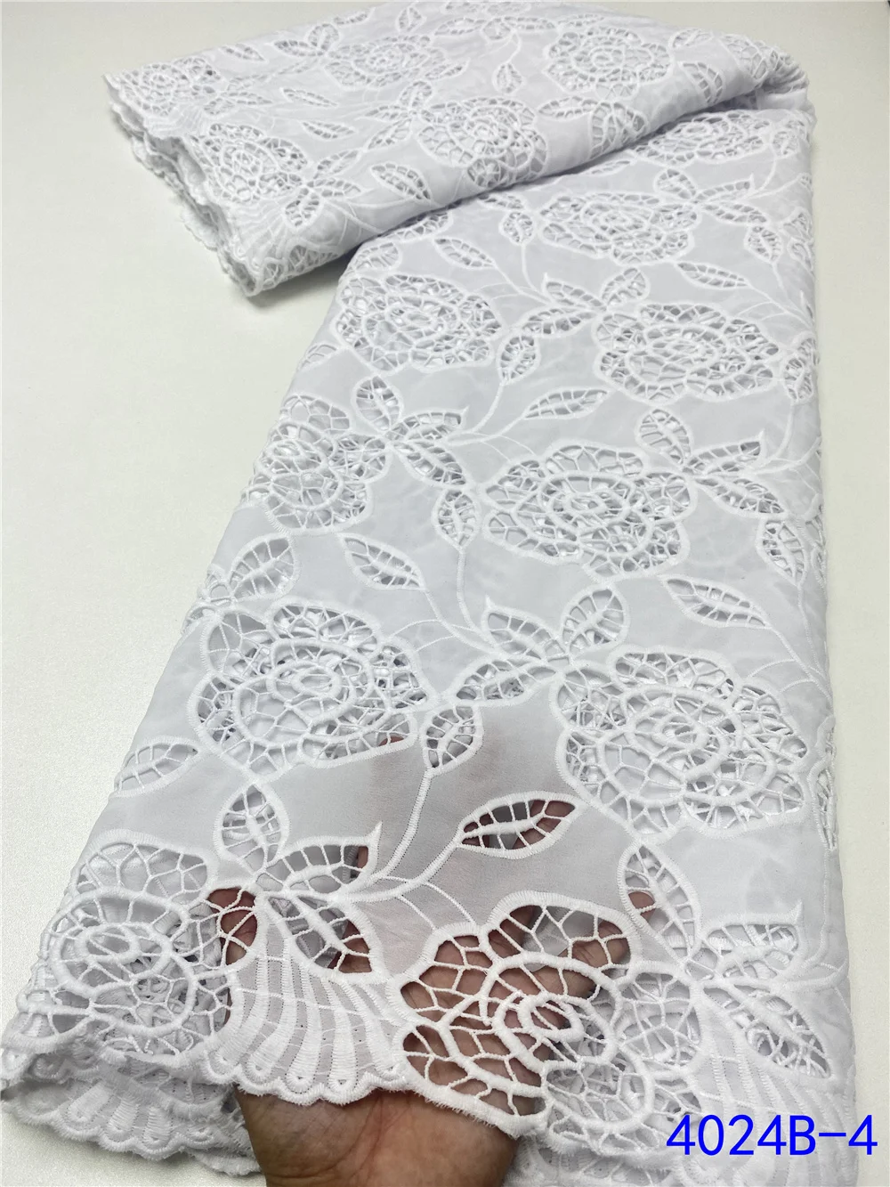 Белый гипюровый шнур NIAI кружевные ткани в нигерийском стиле водорастворимые