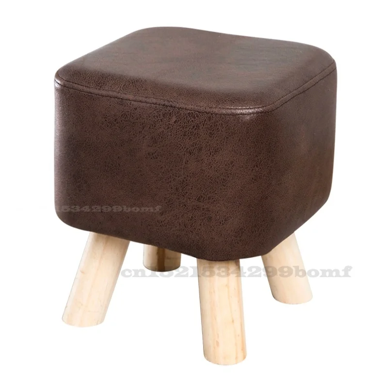 Лидер продаж маленький кожаный стул из цельной древесины для детской обуви