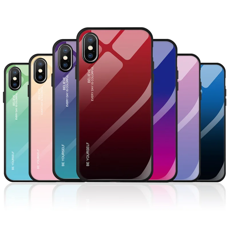 YUNAO phone case For iPhone series Gradient painting Mirror XS XR X max 7 8 plus.. |