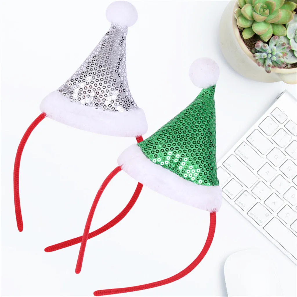 Рождественская Тиара повязка на голову Вечерние наряды для шоу с блестками шляпа
