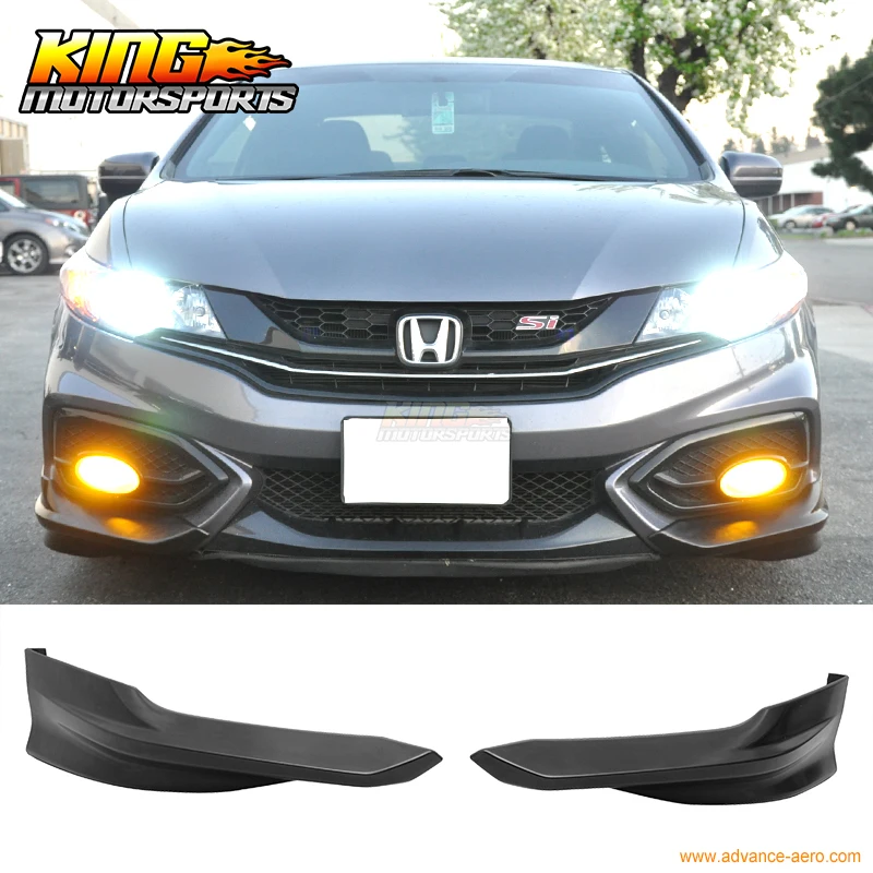 

Подходит для 2014 2015 Honda Civic 2DR Coupe HF-P передний бампер для губ сплиттер-PU Global БЕСПЛАТНАЯ доставка по всему миру