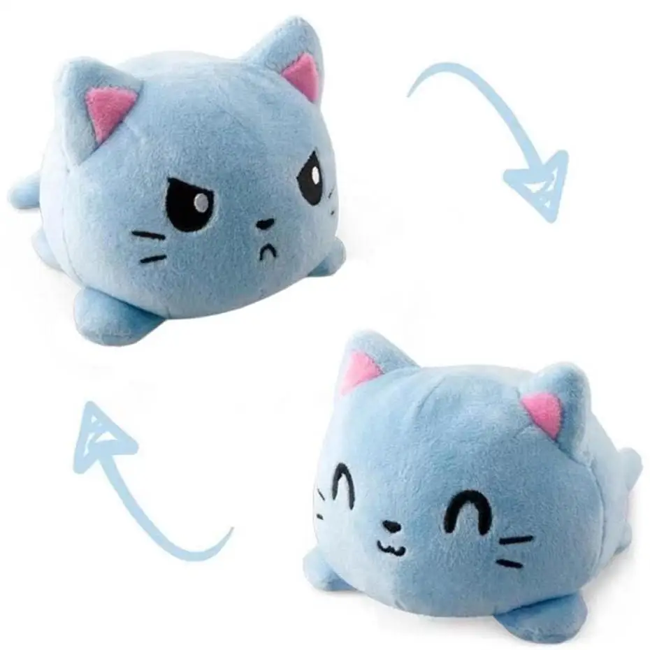 

Cute Turtle Plush Reversible Cat Gato Doll Kids Christmas Gift Double-sided Flip Plush Toy Children Birthday