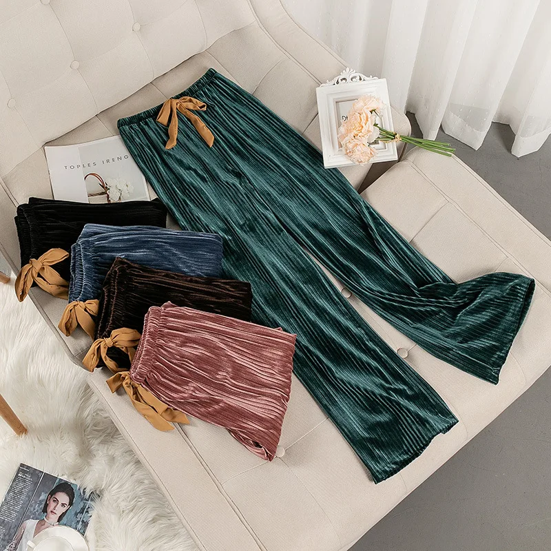 

Velour Pajamas Women Pants Spring&Autumn Winter Loose Solid Color Home Clothing Bottoms Casual Large Size Velvet Home Pants