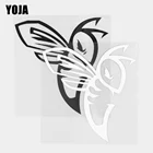 Модная виниловая наклейка YOJA 14,7  15,1 см с изображением пчелы, цвет черныйсеребристый, 19C-0339