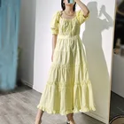 Женское платье миди, элегантное Бандажное платье желтого цвета, размеры S M L