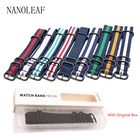 Ремешок для наручных часов NANOLEAF 18 мм 20 мм 22 мм 24 мм, сменный армейский сверхпрочный мужской и женский браслет с пряжкой-кольцом в оригинальной коробке