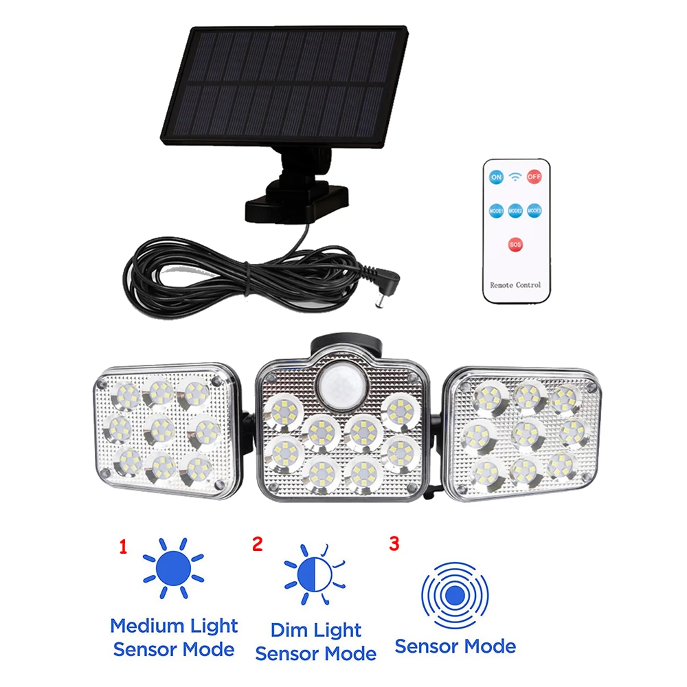 

138 led seperable remote Solar Light Outdoor Solar Lamp PIR Motion Sensor Solar Powered Spotlight Sunlight Street Light Waterpro
