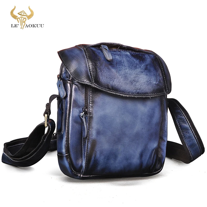 Сумка на плечо мужская из натуральной кожи дизайнерская школьная сумка через