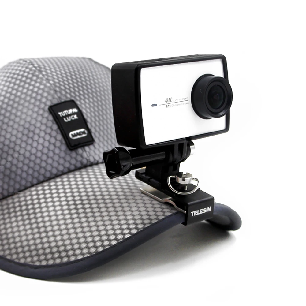 TELESIN Hat Clip устойчивый рюкзак зажим крышка подставка крепление+ Винт для GoPro Hero для DJI Osmo Action Xiaomi yi 4K 4K+ SJCAM
