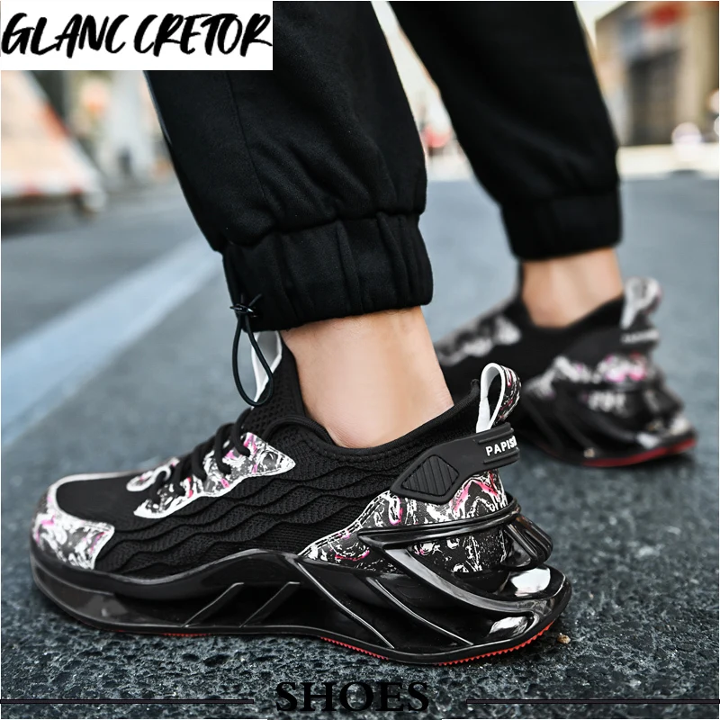 

Sneakers Antiskid Damping Outsole High Quality Sport Shoes Training Jogging Shoes Blade Running Shoes for Men Breathable Mesh