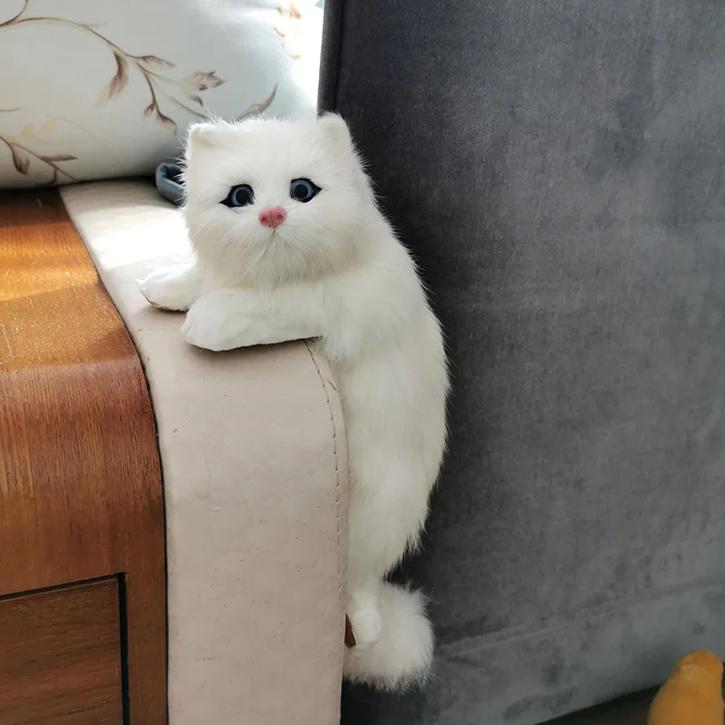 

Modern Pure Manual Simulation Exquisite TV Hanging Cat Model Home Furnishings Jewelry Birthday Gift Fur Crafts Gifts Decoration