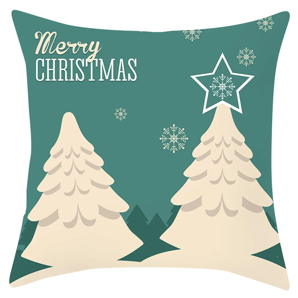 Наволочки с надписью &quotMerry Christmas&quot Хлопковый чехол Санта-Клаусом лосем Ранняя