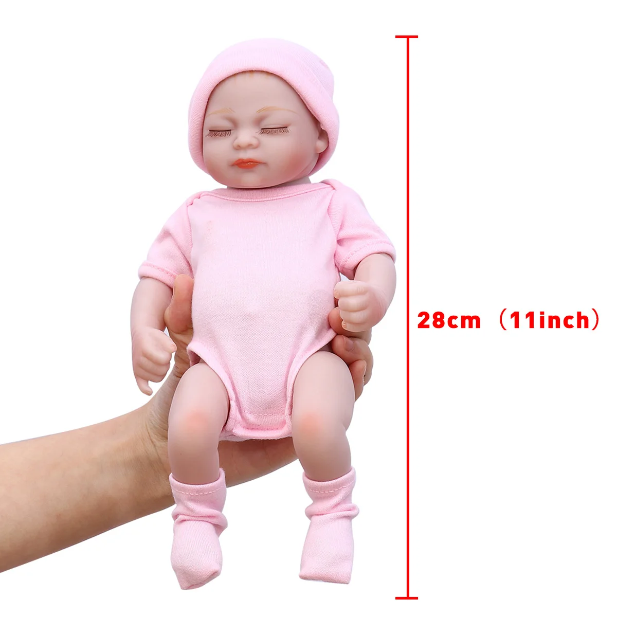 

11inch 28cm Soft Silicone Reborn Dolls Handmade Lifelike Baby Girl Doll Realistic Toy Children Girls Kids for Christmas Gift