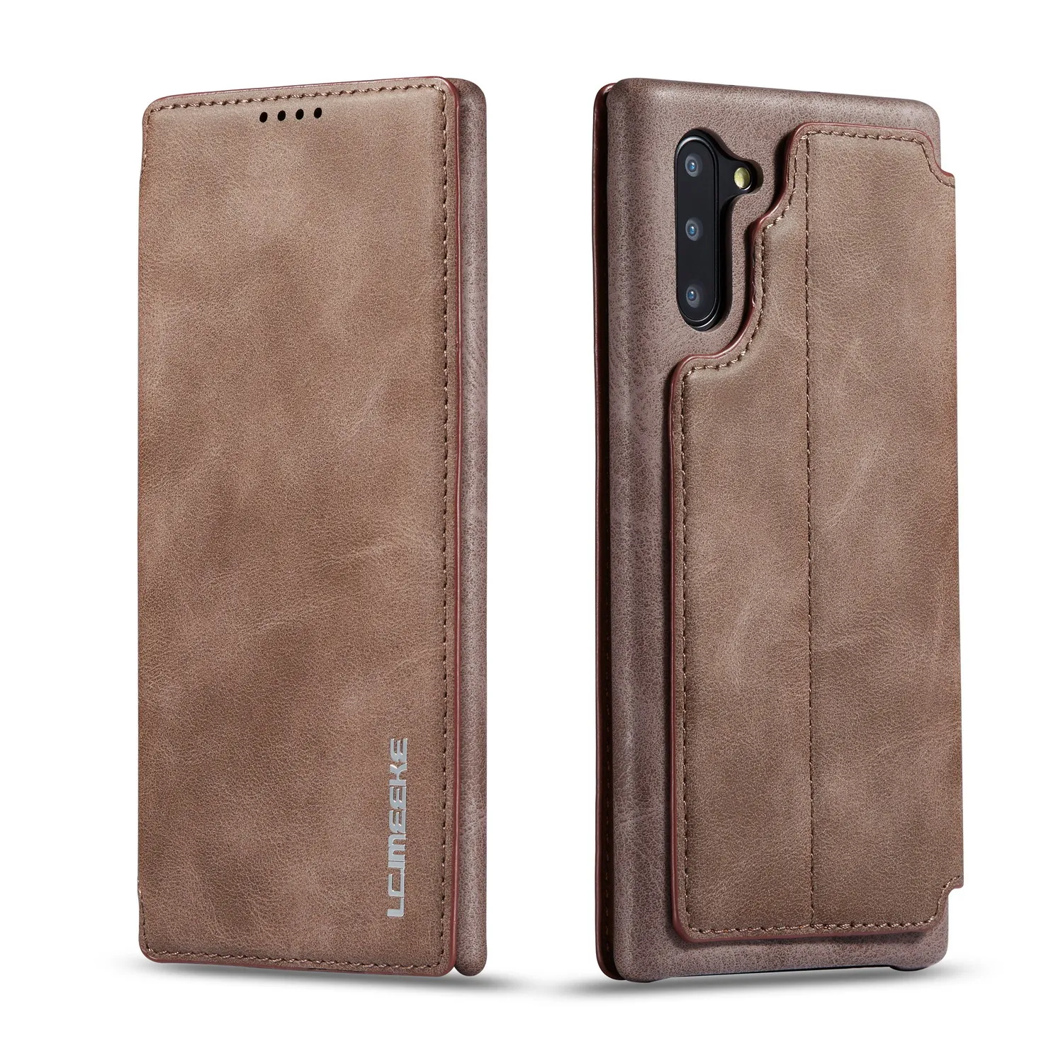 Чехол-книжка для samsung Galaxy note 10 Plus для samsung note 10 plus 9 8 S8 S9 S10 5G A20 A30 A40 A50 A70 A20E кожаный чехол - Цвет: Кофе