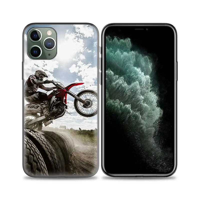 Moto Cross motorcycle sports Case for Apple iPhone 11 Pro 13 14XS Max XR X 7 8 SE 12 Mini Soft TPU Phone Cover Coque