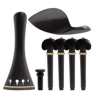 ebony 44 violin accessories set of string tuning pegtailpiecechin resttail nail high quality fiddle musical instrument parts