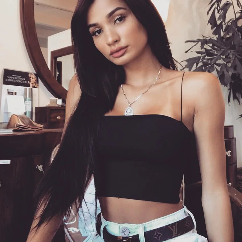 2020 Модный женский укороченный топ на бретелях-спагетти пикантный облегающий Топ