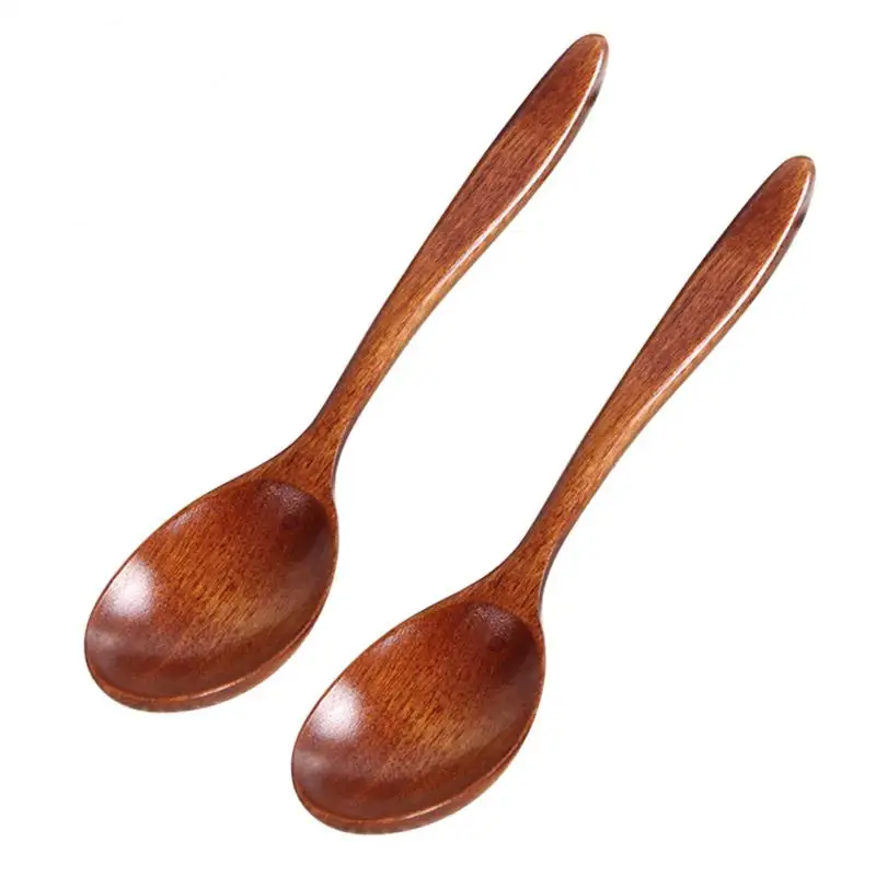 1pc Wooden Spoon Bamboo Kitchen Cooking Utensil Tool Soup Teaspoon Catering Tableware For | Дом и сад