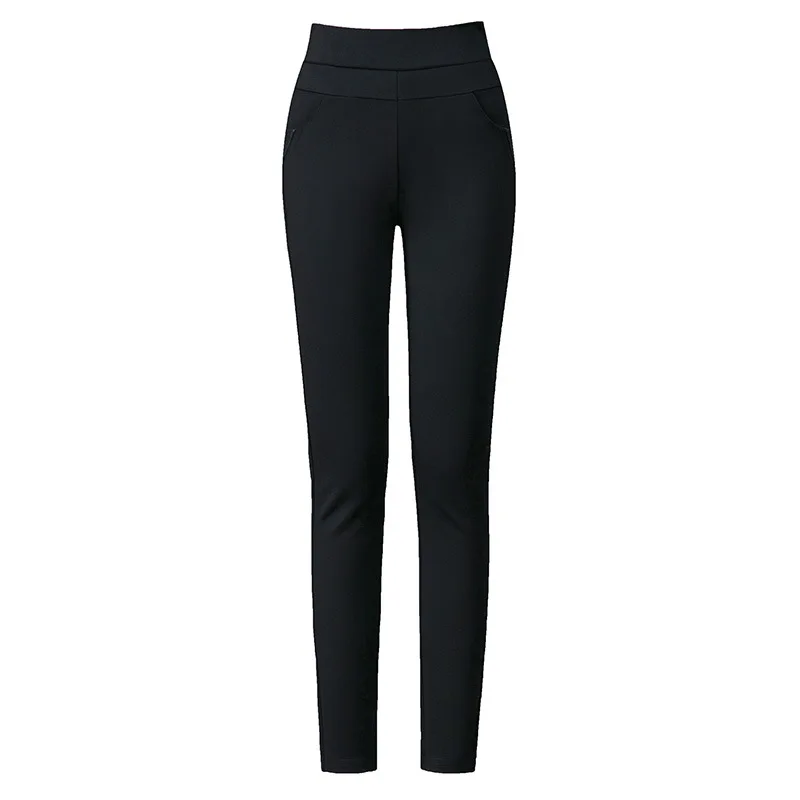 

2020 Autumn Winter Women Pencil Pants Silm Fashion Plus Velvet Female High Waist Female Warm Oversize Soild Casual Trousers