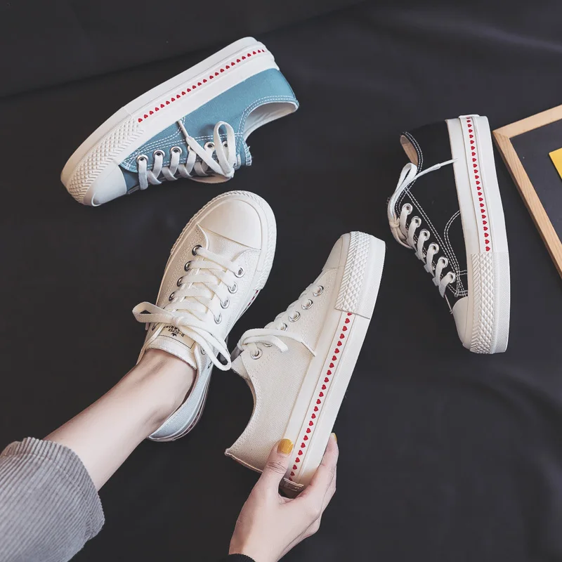 

Women Sneakers Platform Shoes Spring Summer New Fashion Women Canvas Shoes Casual Cute Heart High Quality Women Casual Sneakers
