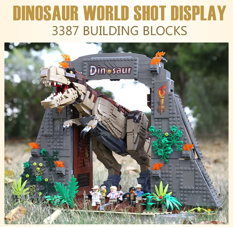 DHL 61001 креативные игрушки, совместимые с 75936 T. rex Rampage, игрушки динозавров, строительные блоки, кирпичи в сборе, Детский Рождественский подарок
