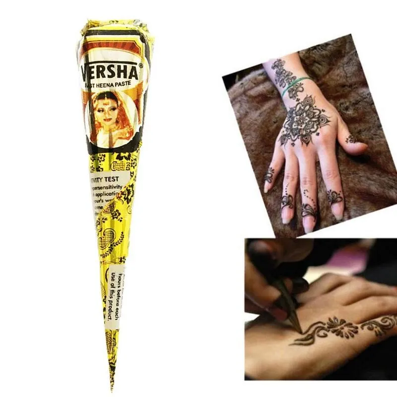 

Black Indian Henna Tattoo Paste Cone Body Paint Temporary Mehndi Henna TattooBody Art Sticker Tattoo Templates Body Paint Cream