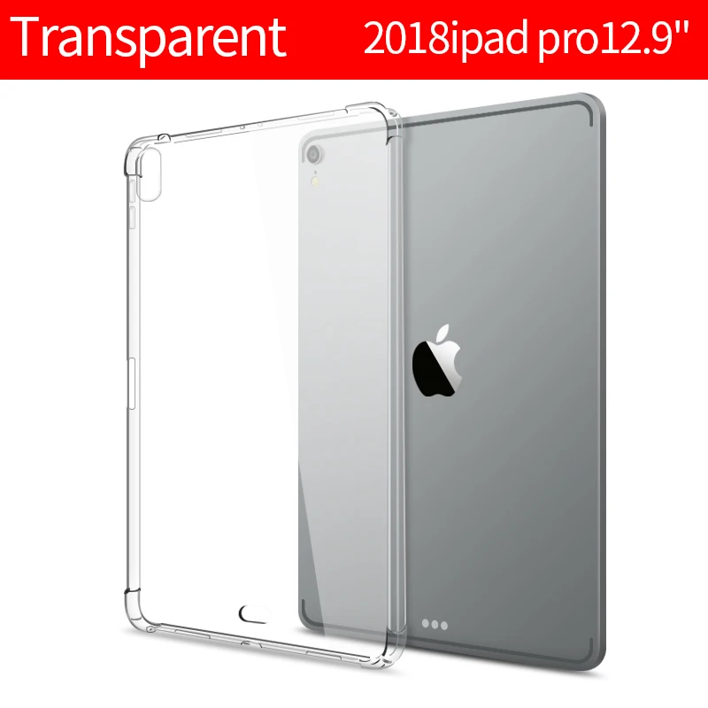 Чехол для iPad Pro 12," 11" 4 угловой противоударный прозрачный чехол тонкий силиконовый мягкий ТПУ чехол для планшета funda coque - Цвет: pro12.9-Transparent