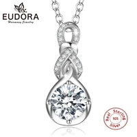 eudora 925 sterling silver water droplets beans necklaces pendants for women 2020 new trend 925 silver fasion jewellery d084
