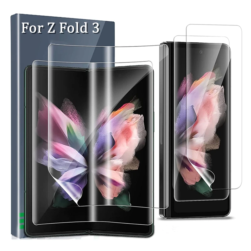 for samsung galaxy z fold 3 5g full coverage hydrogel soft hd screen protector outside inside protective film on for z fold3 free global shipping