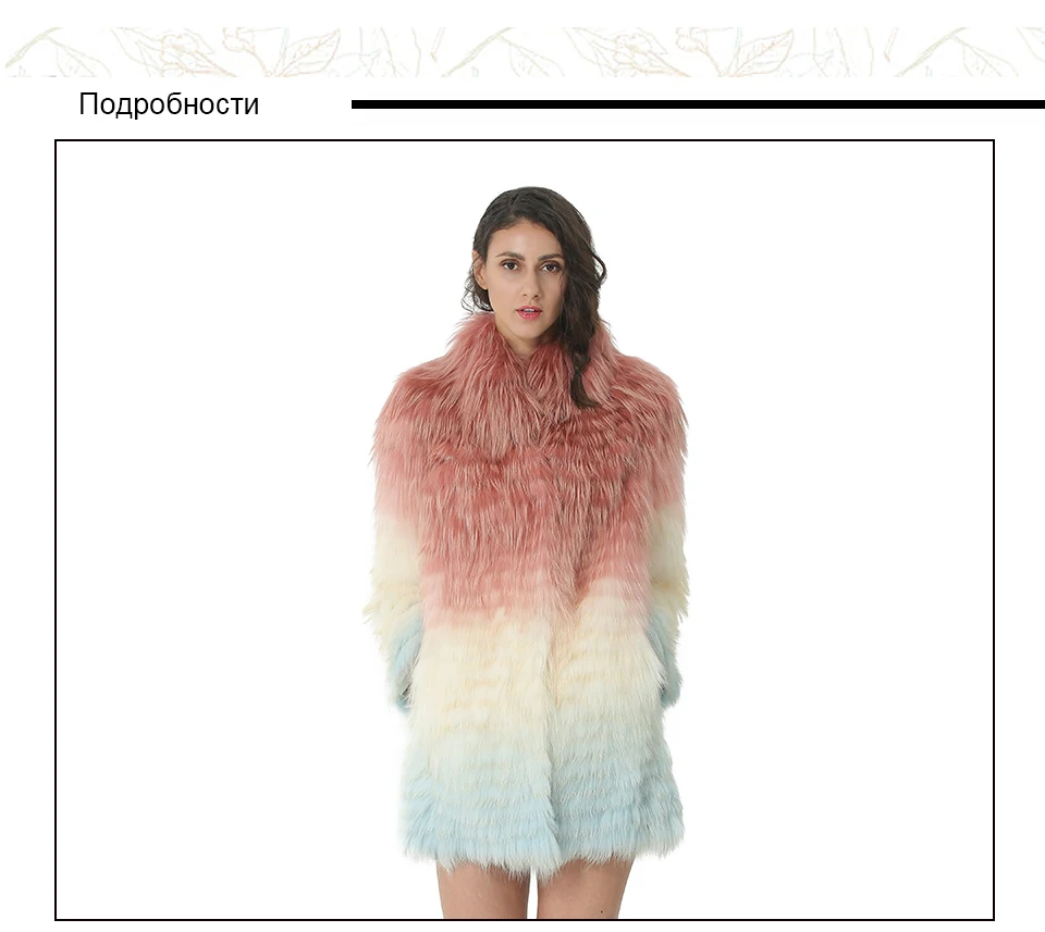 Winter Women Real Fox Fur Coat Luxury Natural Fox Fur Jacket With Fur Collar Cuff Fashion Real Fur