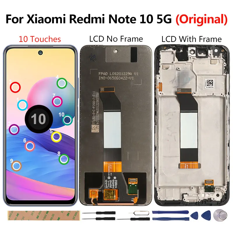 Pantalla LCD Original para Redmi Note 10, repuesto de pantalla t&aacute;ctil para Xiaomi Redmi Note 10, 5G, M2103K19G, M2103K19C, 6,5"-1