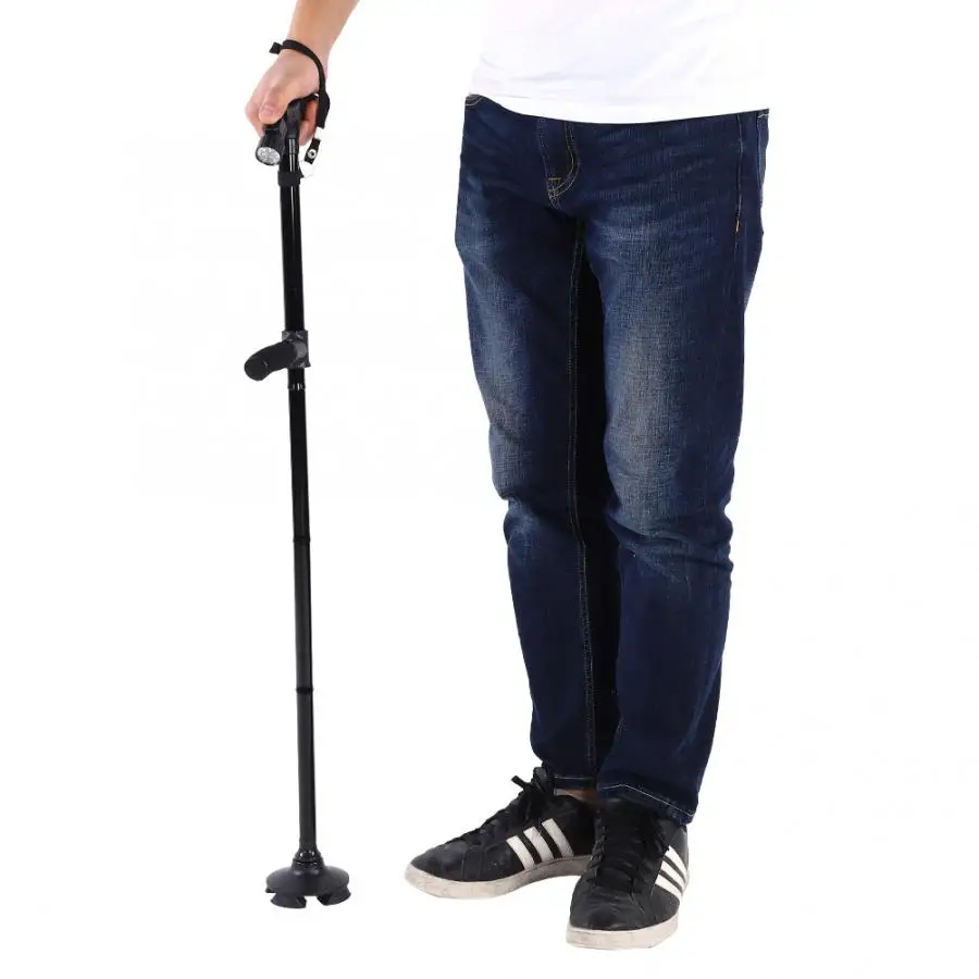 Складные телескопические складные трости со светодиодной подсветкой легкие