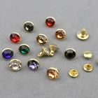 30 комплектов, 8 мм хрустальные заклепки из горного хрусталя, алмазные гвоздики сделай сам, аксессуары для волос, кожаный декор, шипы, трубчатые гвозди для сверления