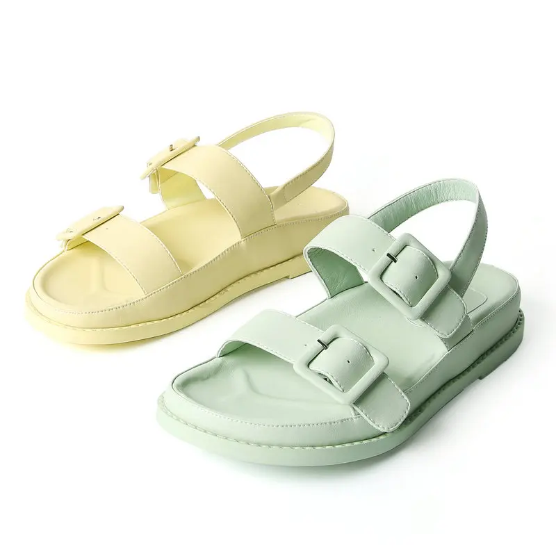 RASMEUP женские туфли на плоской подошве 2021 летние сандалии из натуральной кожи