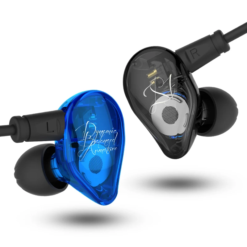 KZ ED16 наушники 2BA 1DD арматура и динамическая гибридная гарнитура HiFi тяжелый бас