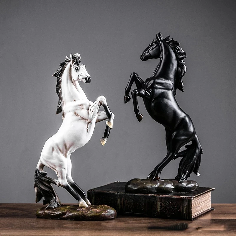

Фигурки животных, фигурки лошадей из смолы, современные, для офиса, дома, аксессуары, скульптура лошади, новогодние подарки